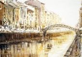 "Naviglio al Tramonto"